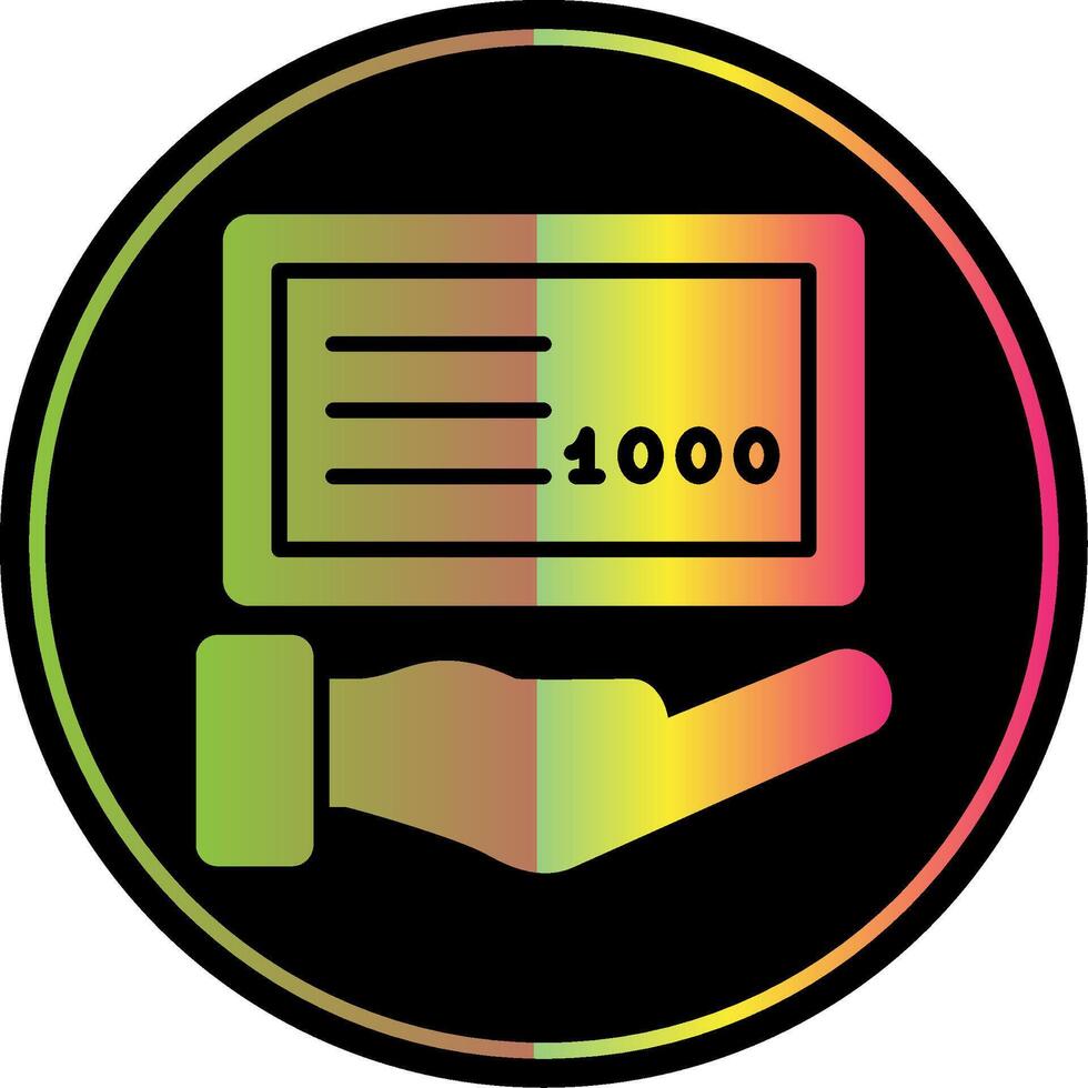 Cheque Glyph Due Color Icon Design vector