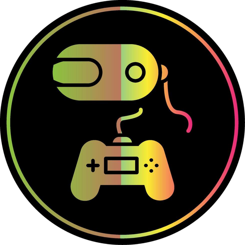 Vr Game Glyph Due Color Icon Design vector