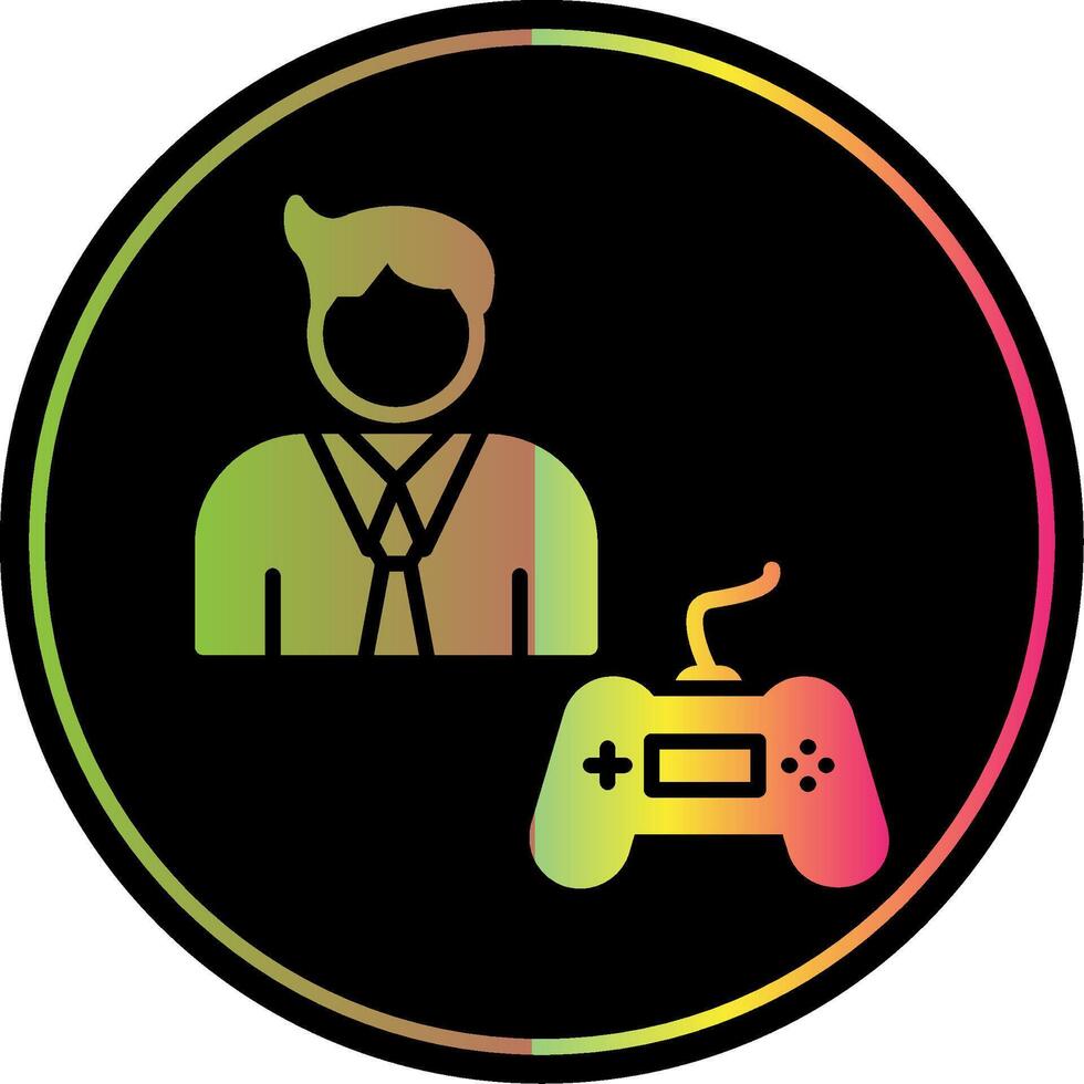 Gamer Glyph Due Color Icon Design vector