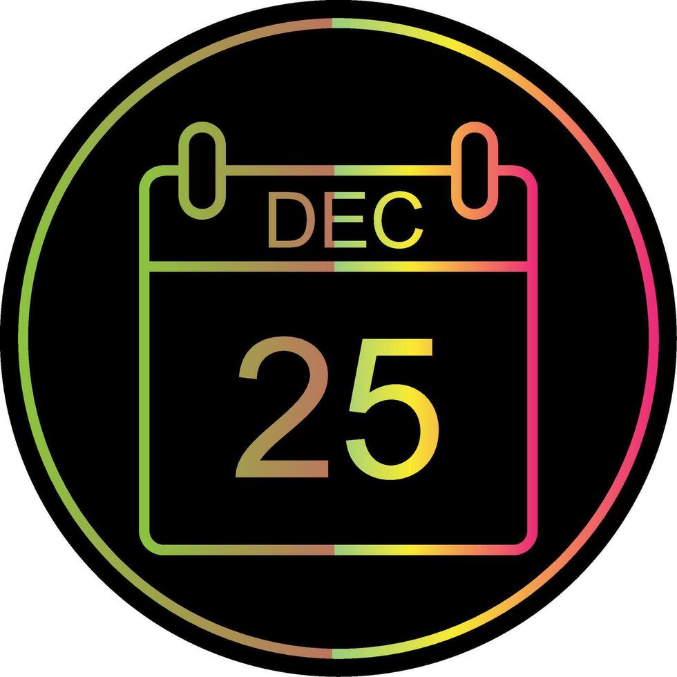December Line Gradient Due Color Icon Design vector