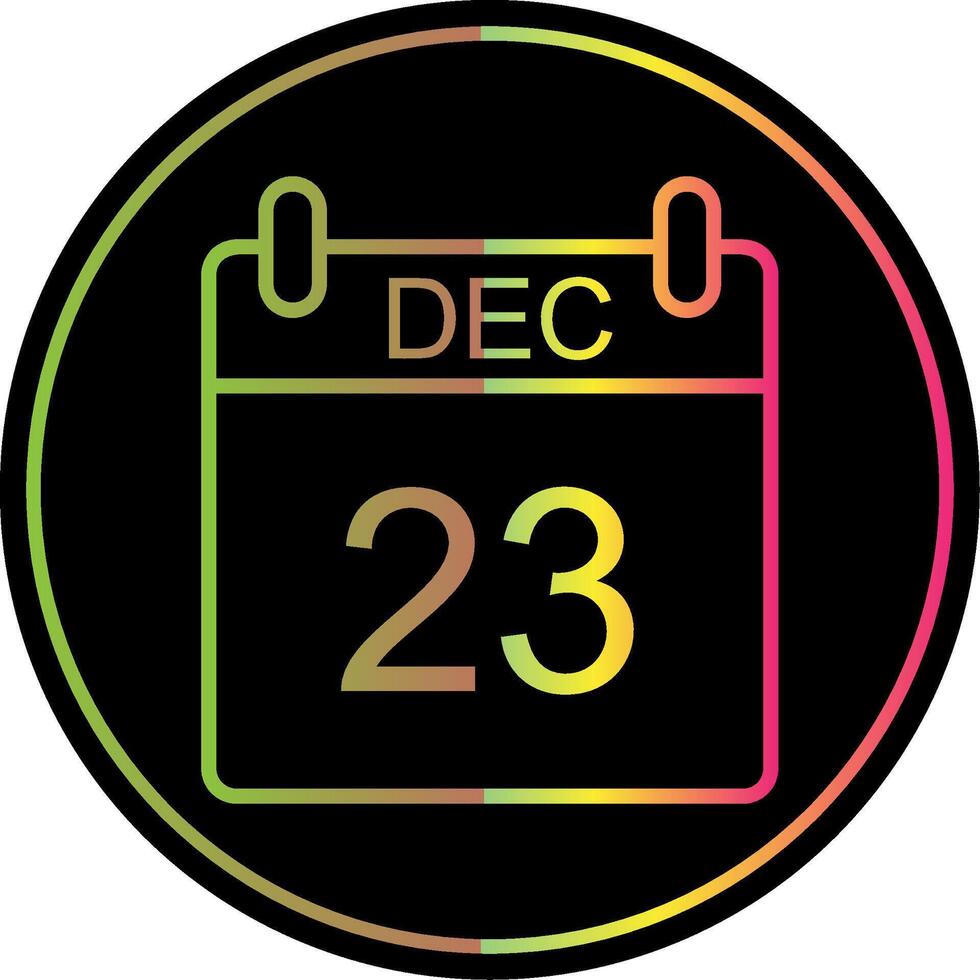 December Line Gradient Due Color Icon Design vector