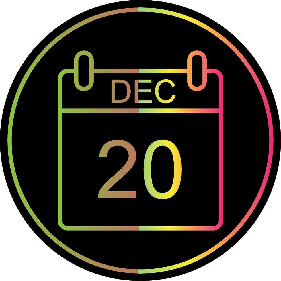 December Line Gradient Due Color Icon Design vector