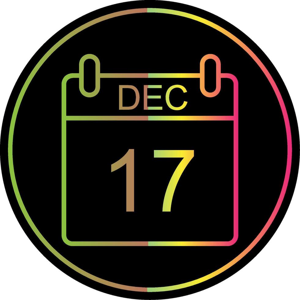 December Line Gradient Due Color Icon Design vector