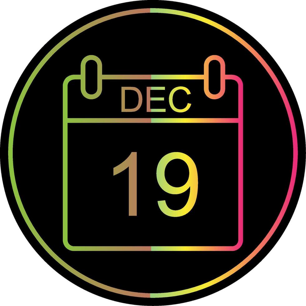 December Line Gradient Due Color Icon Design vector