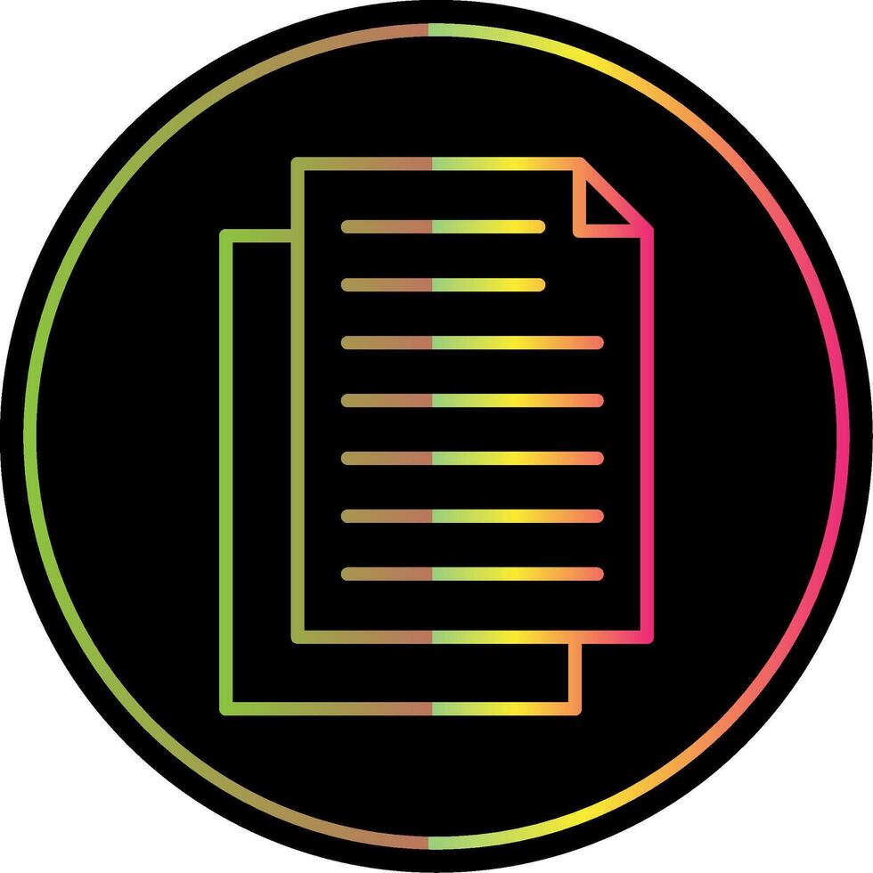 Document Line Gradient Due Color Icon Design vector