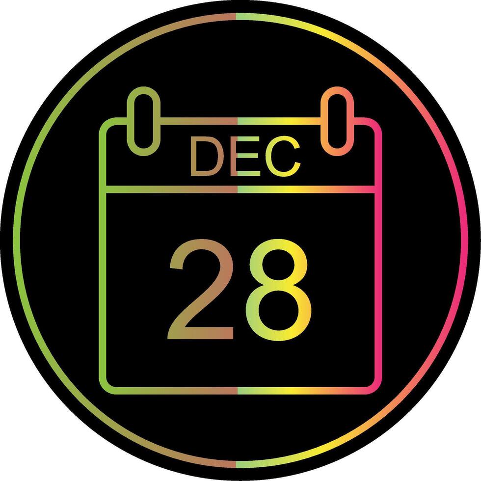 December Line Gradient Due Color Icon Design vector