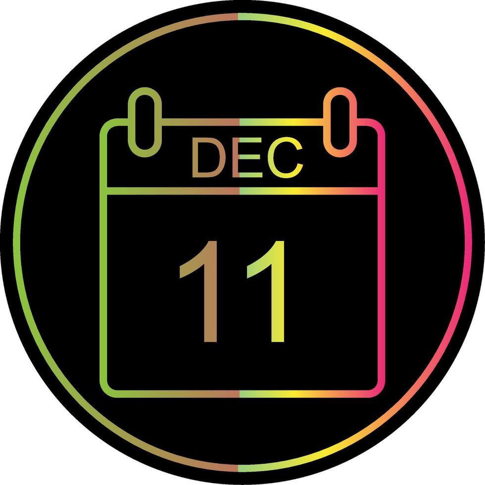 December Line Gradient Due Color Icon Design vector