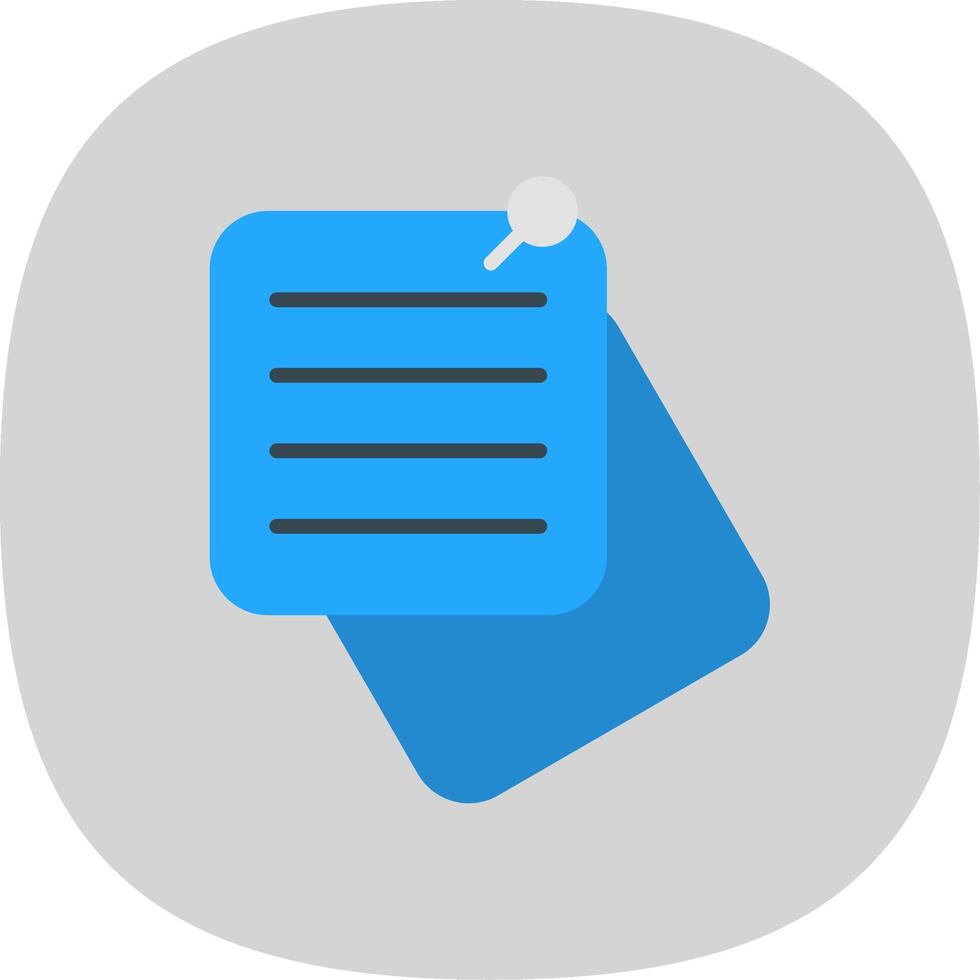 Pinned Flat Curve Icon Design vector