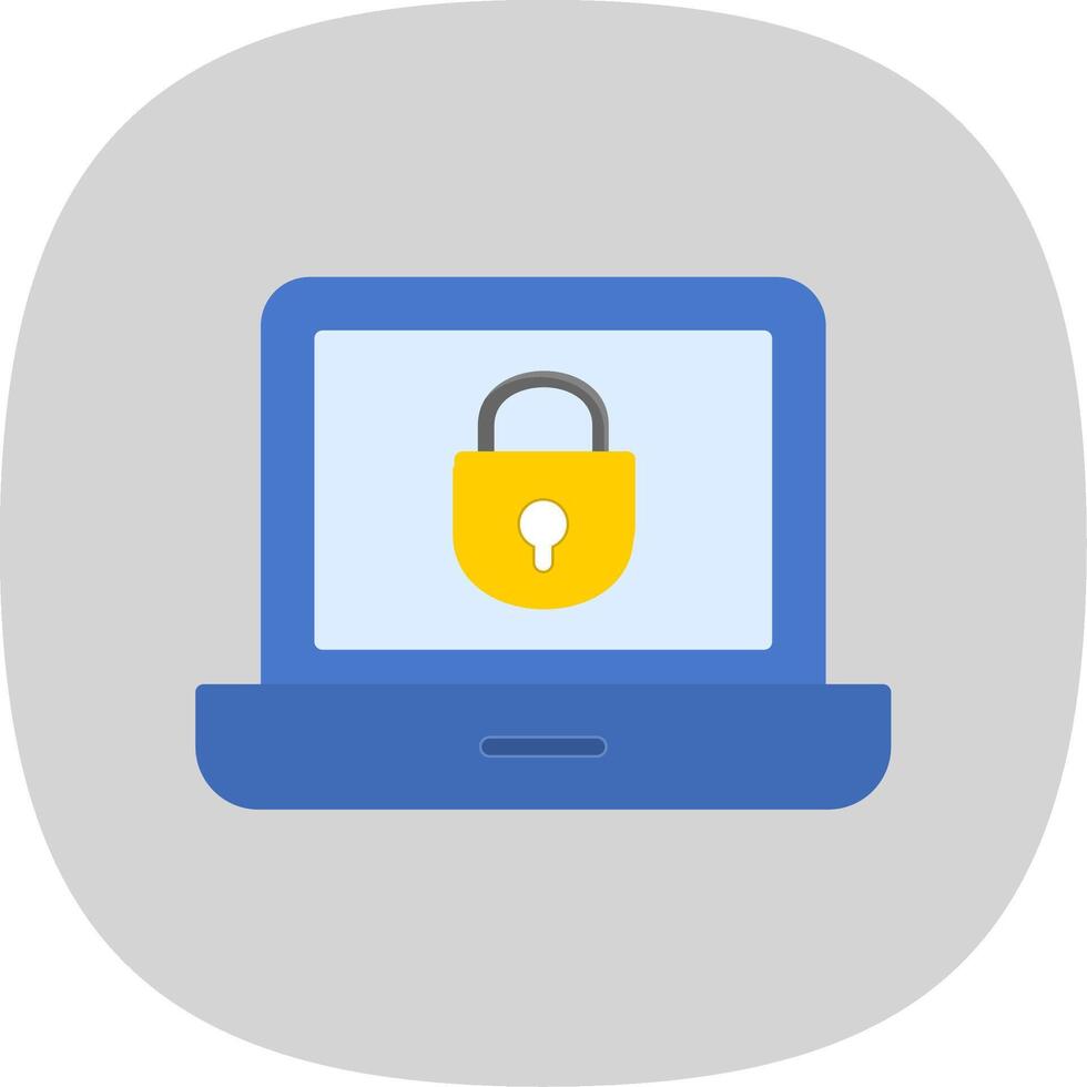 Laptop Flat Curve Icon Design vector