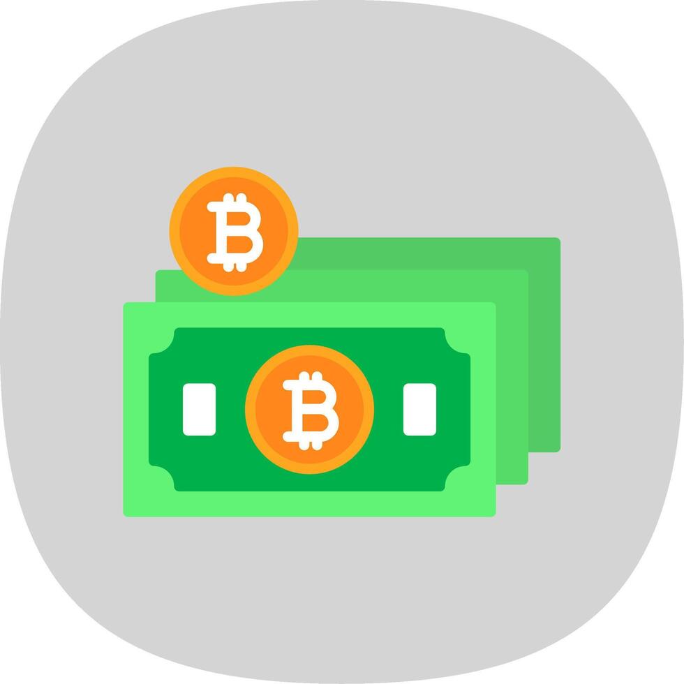 Bitcoin Cash Flat Curve Icon Design vector