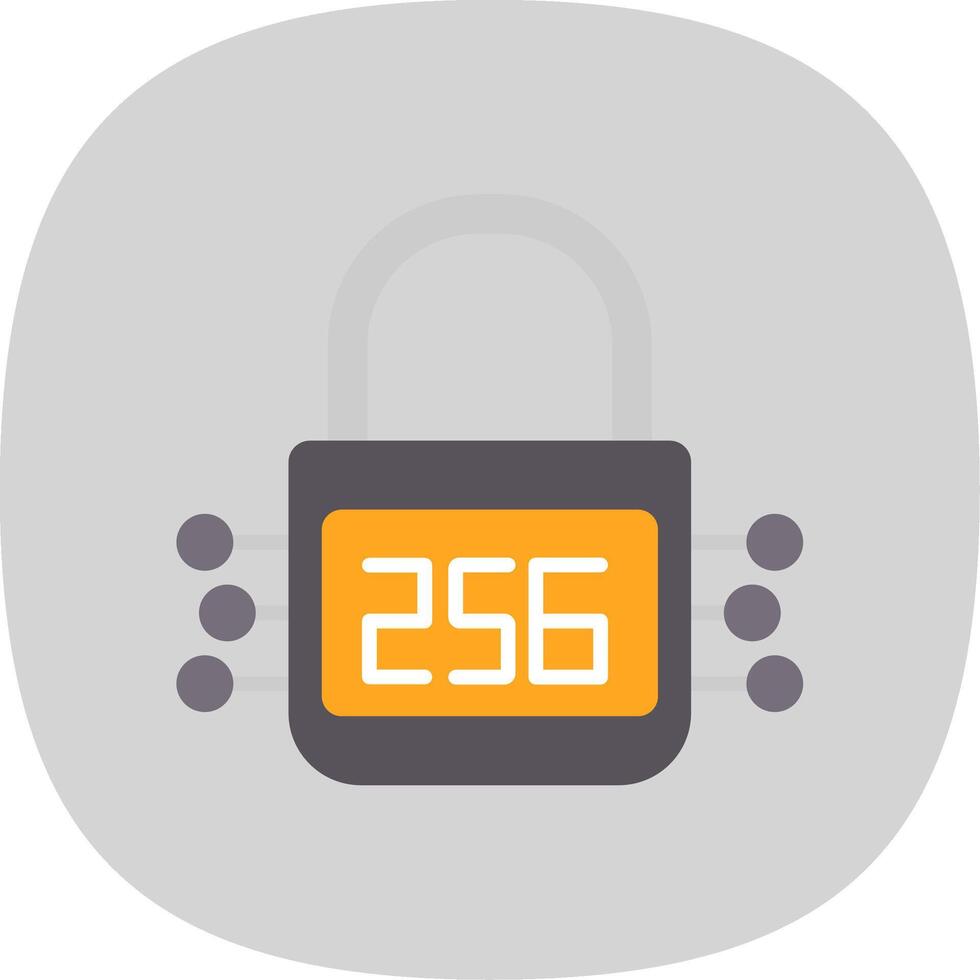 SHA 256 Flat Curve Icon Design vector