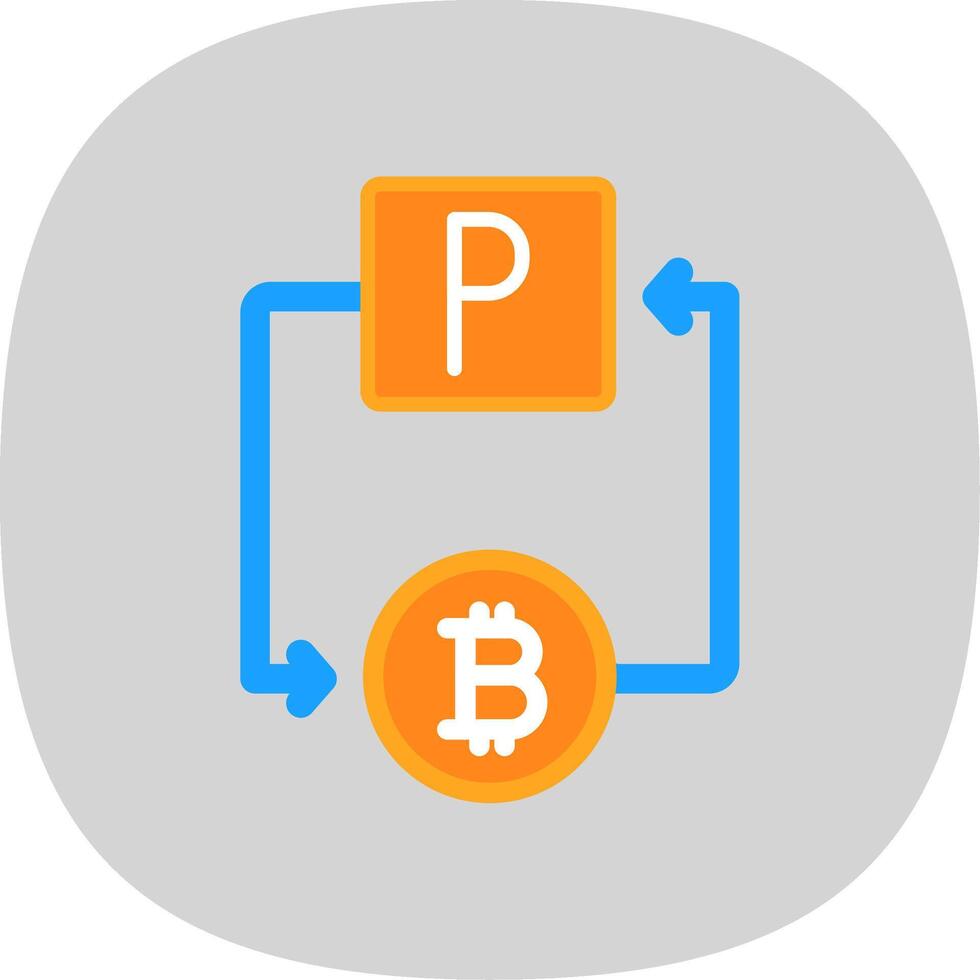 Bitcoin Paypal Flat Curve Icon Design vector