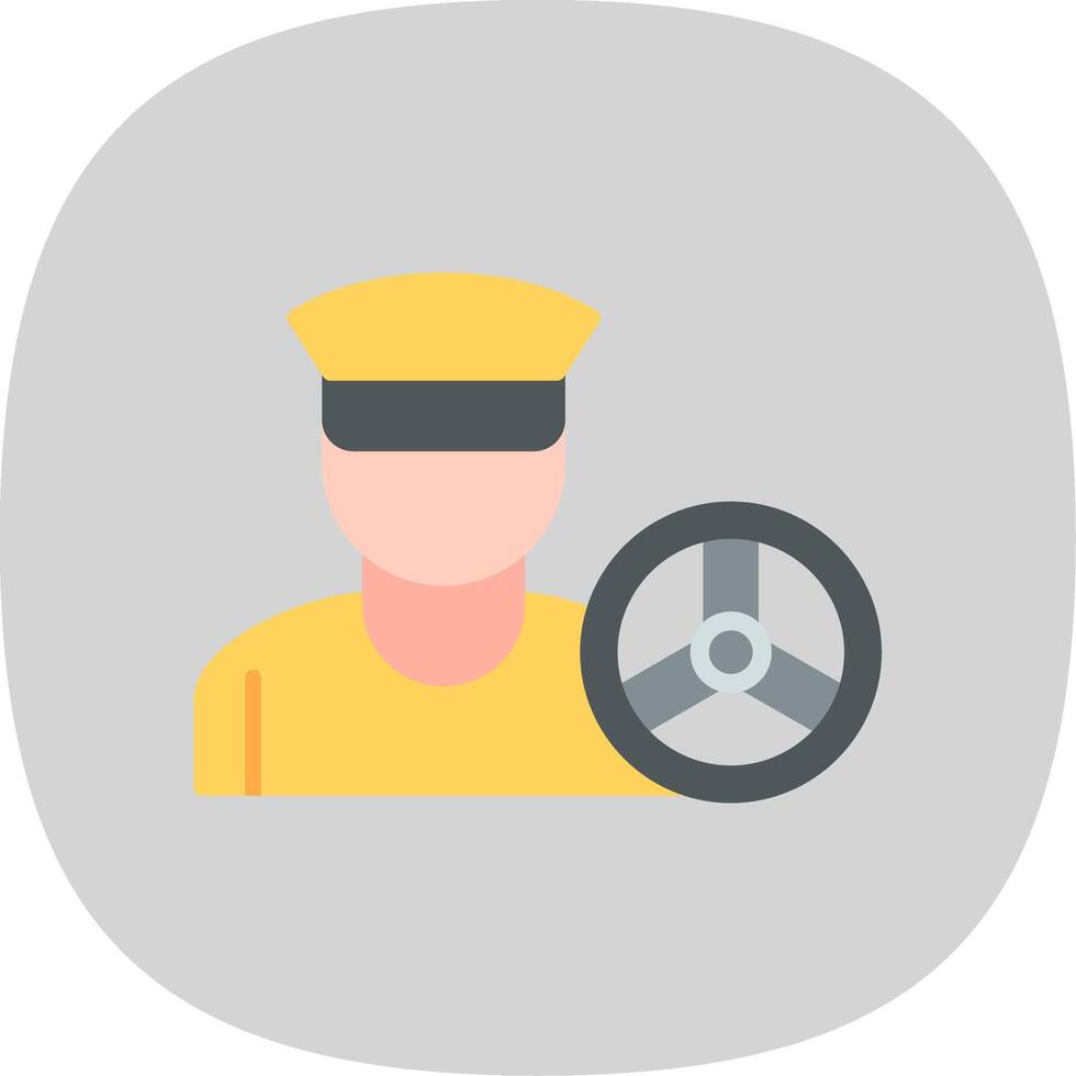 Driver Flat Curve Icon Design vector