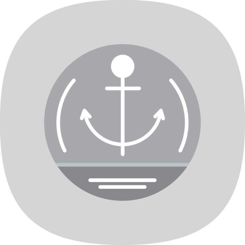 Anchor Flat Curve Icon Design vector