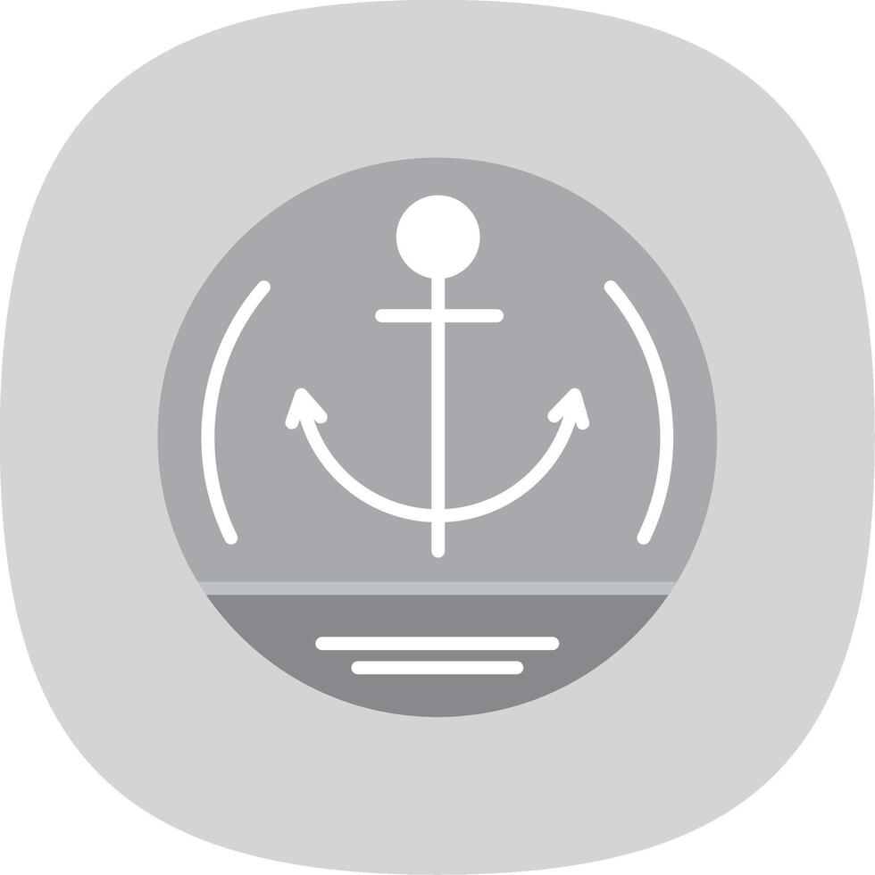 Anchor Flat Curve Icon Design vector