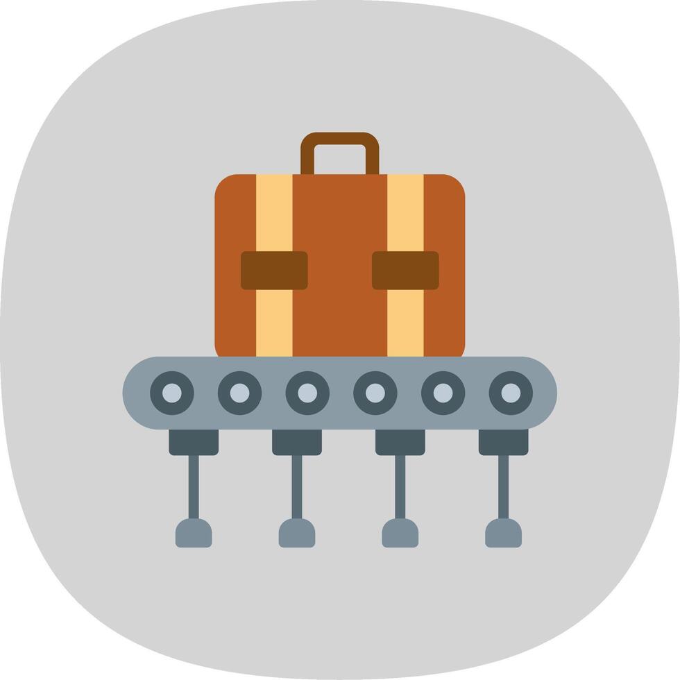 Baggage Conveyor Flat Curve Icon Design vector