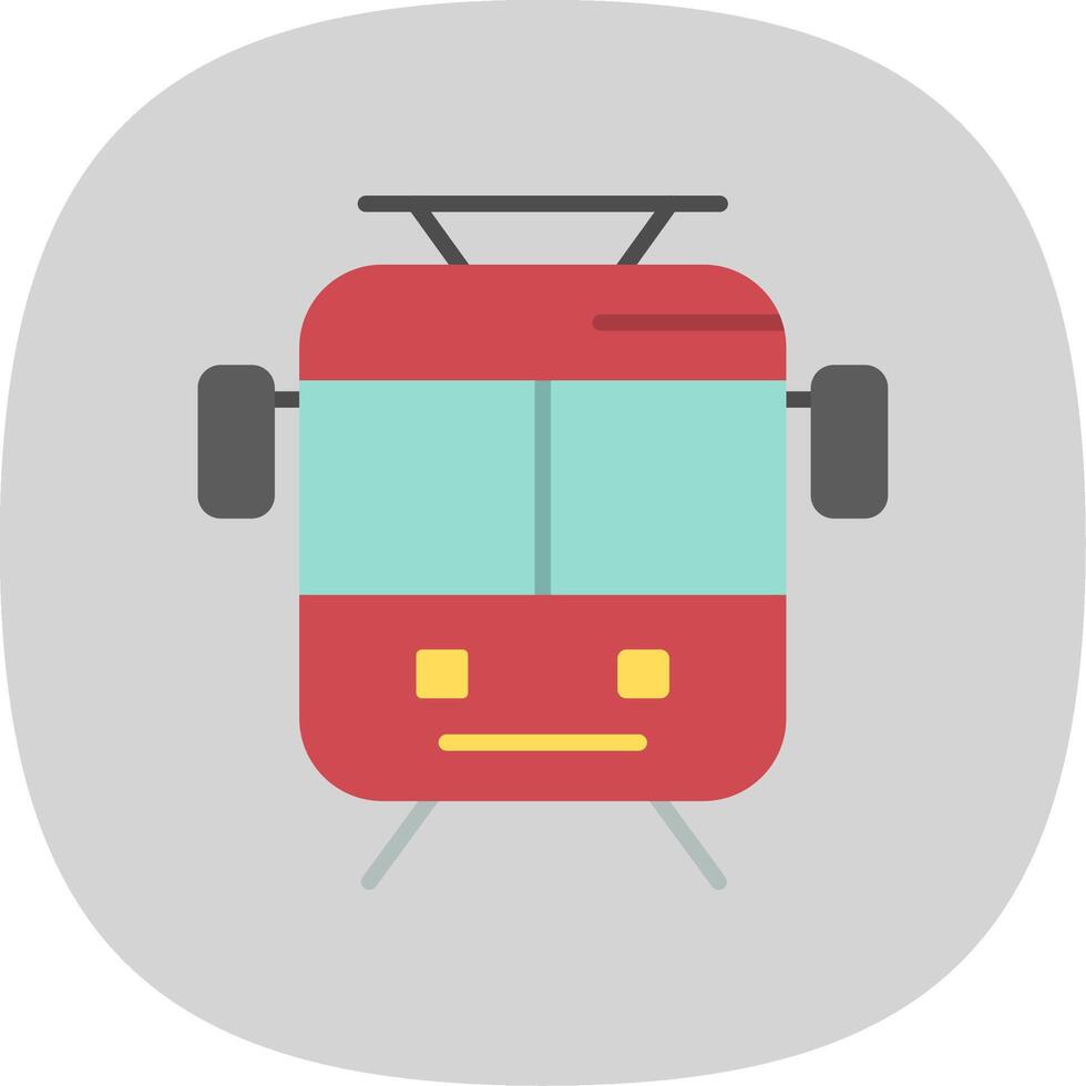 Old Tram Flat Curve Icon Design vector