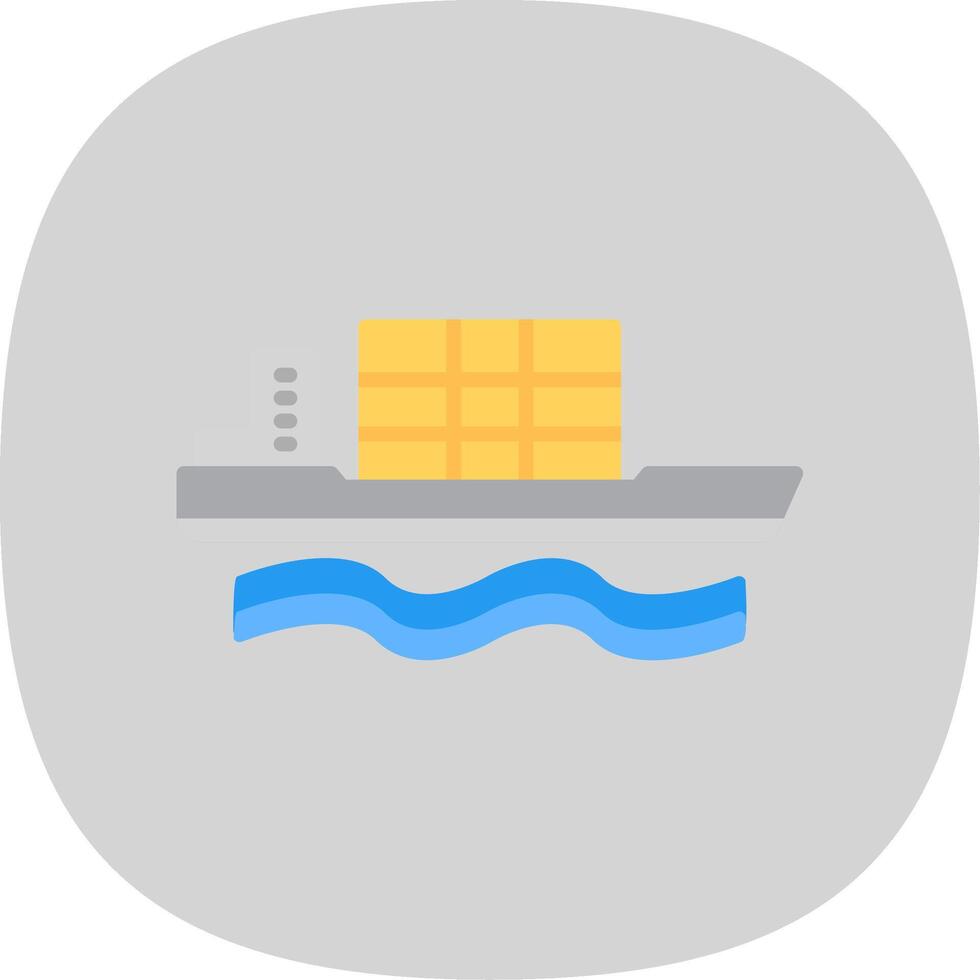 Bulk Carrier Flat Curve Icon Design vector