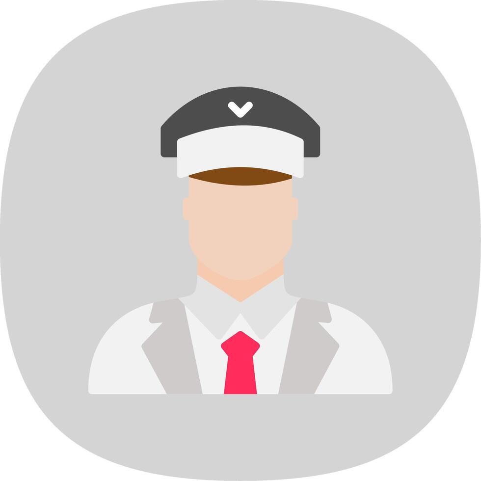 Pilot Flat Curve Icon Design vector