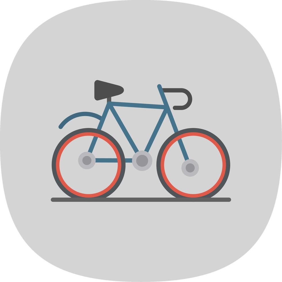 bicicleta plano curva icono diseño vector