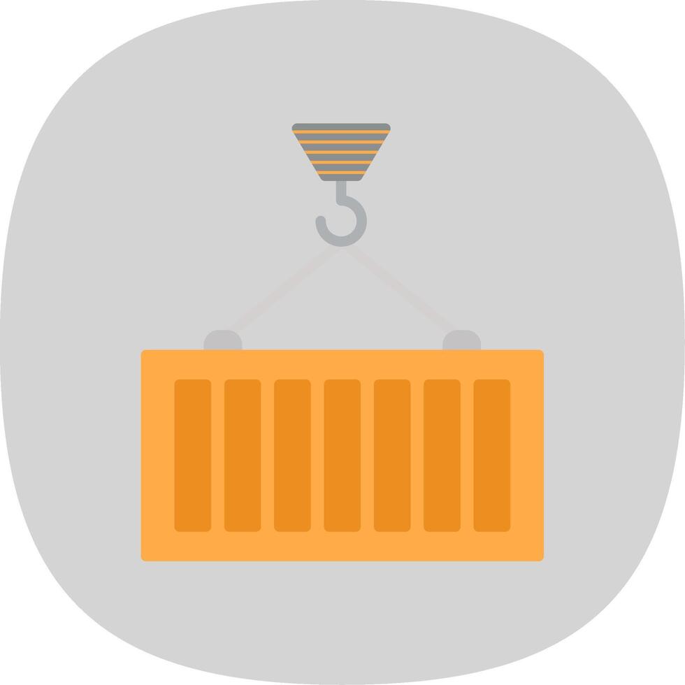 Container Loading Flat Curve Icon Design vector