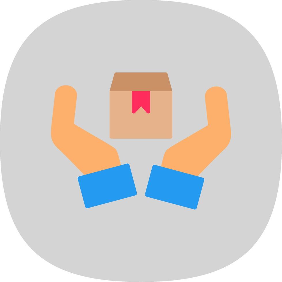 Handle With Care Flat Curve Icon Design vector