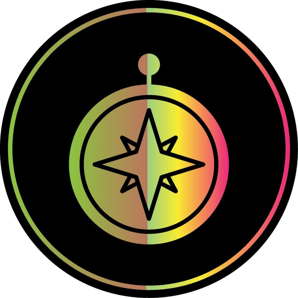 Compass Glyph Due Color Icon Design vector