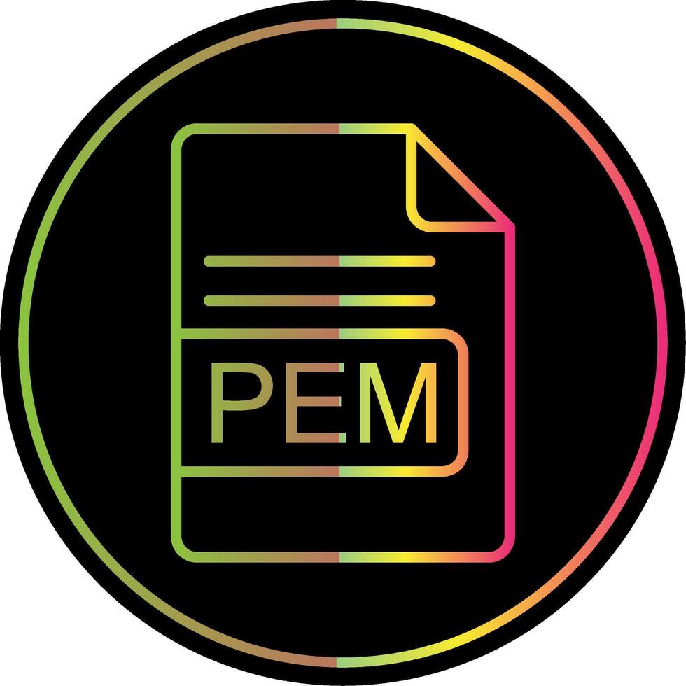 pem archivo formato línea degradado debido color icono diseño vector