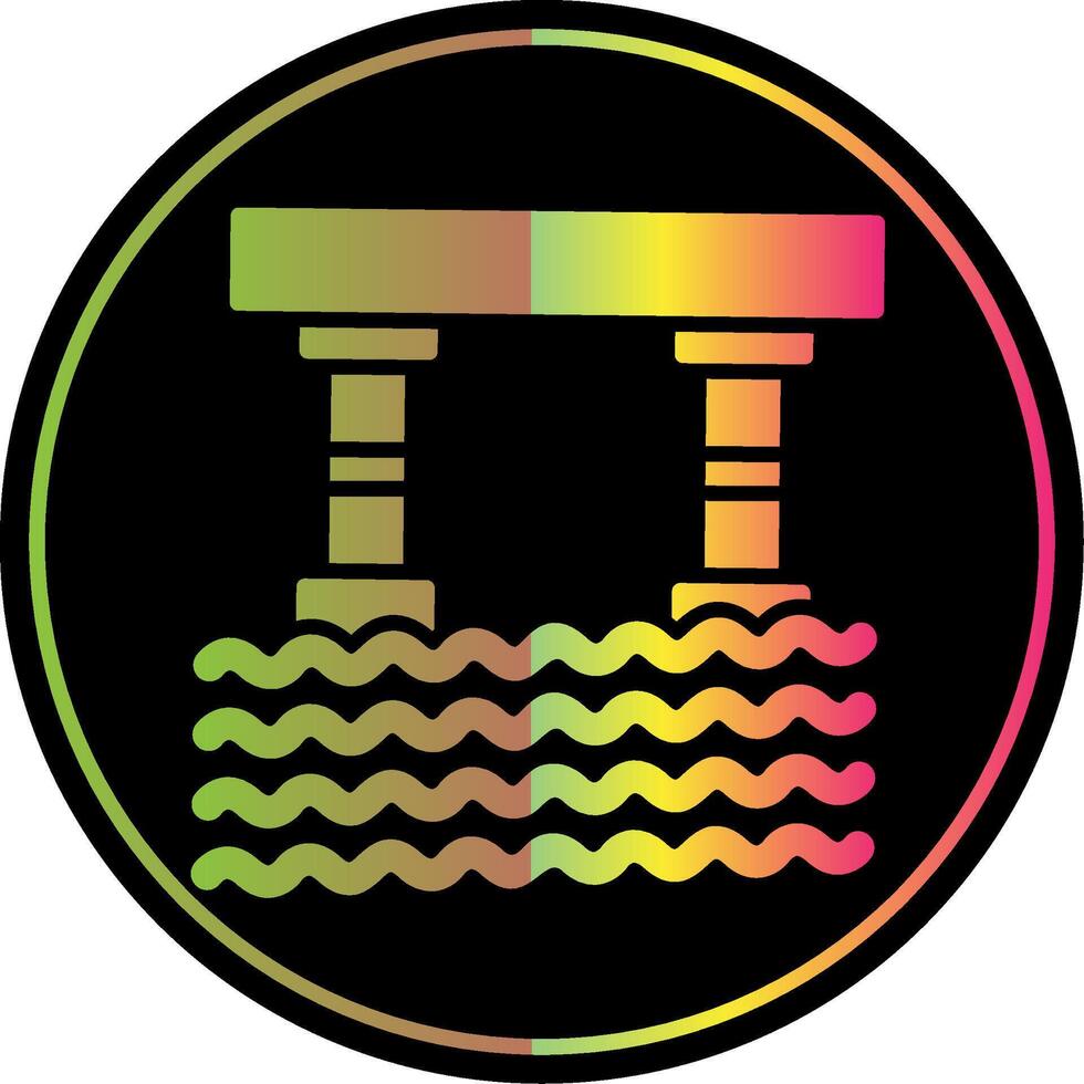 Bridge Glyph Due Color Icon Design vector