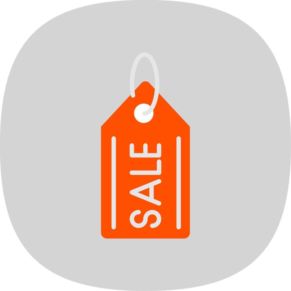 Sale Tag Flat Curve Icon Design vector