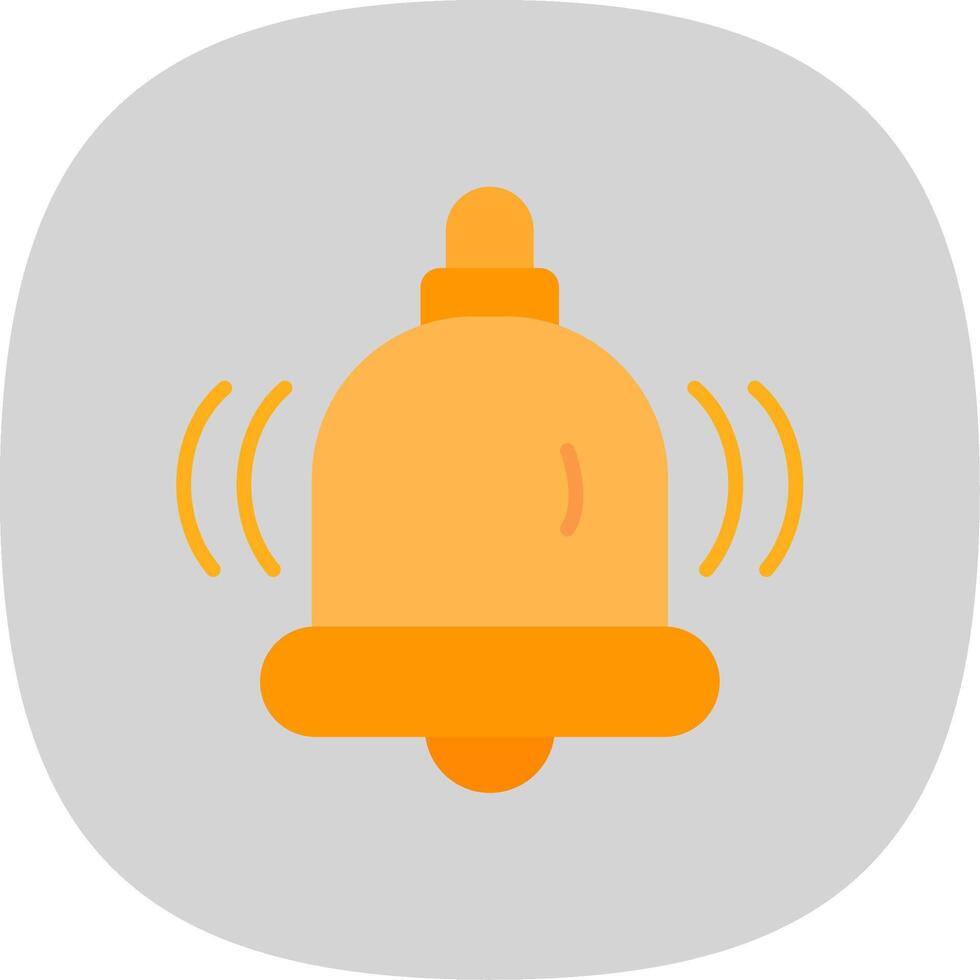 School Bell Flat Curve Icon Design vector