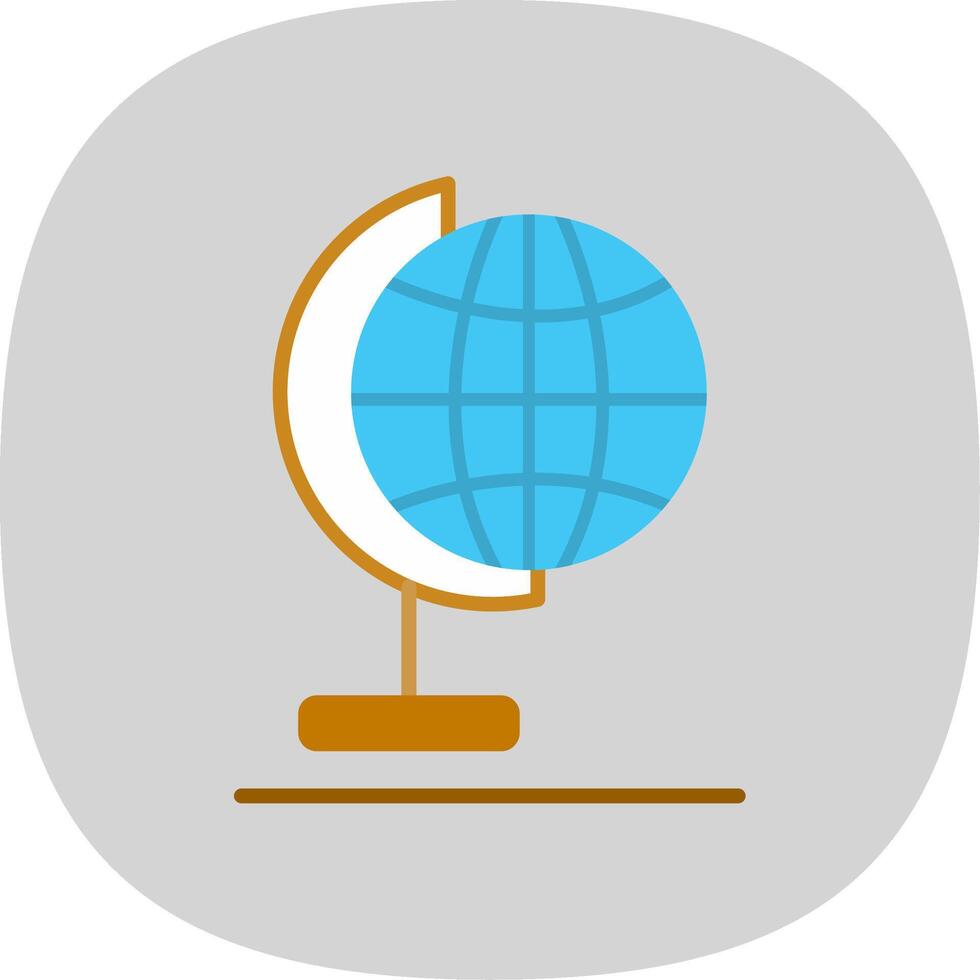 Globe Flat Curve Icon Design vector