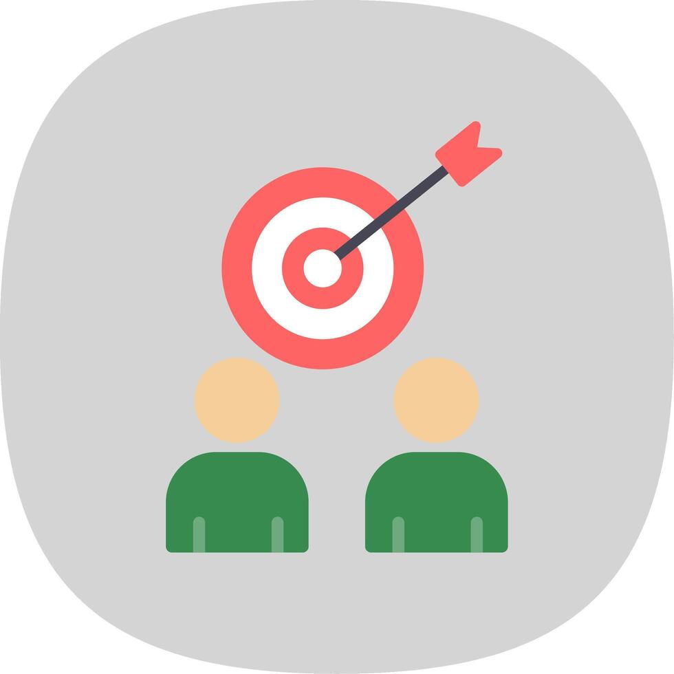 Business Targeting Flat Curve Icon Design vector