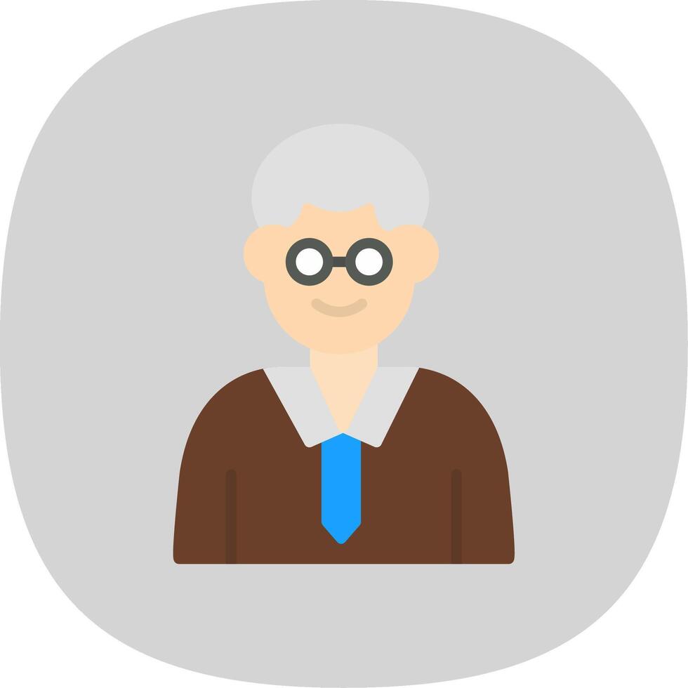 Professor Flat Curve Icon Design vector