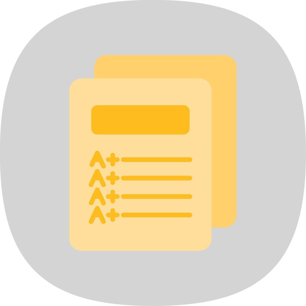 Report Card Flat Curve Icon Design vector