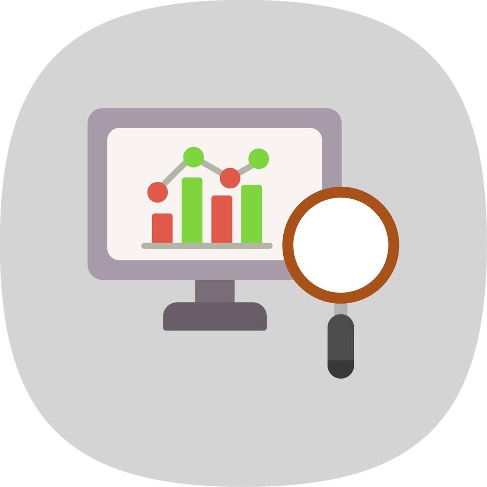 Market Analytics Flat Curve Icon Design vector