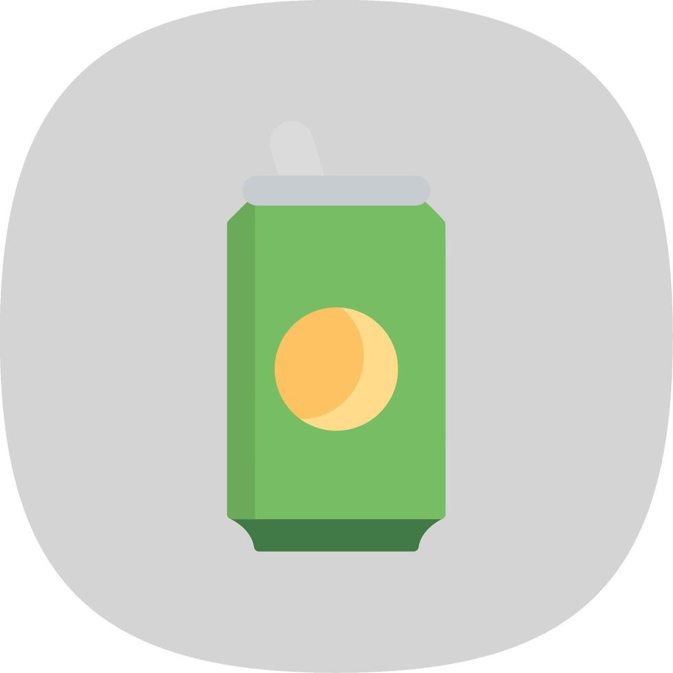 Soda Can Flat Curve Icon Design vector