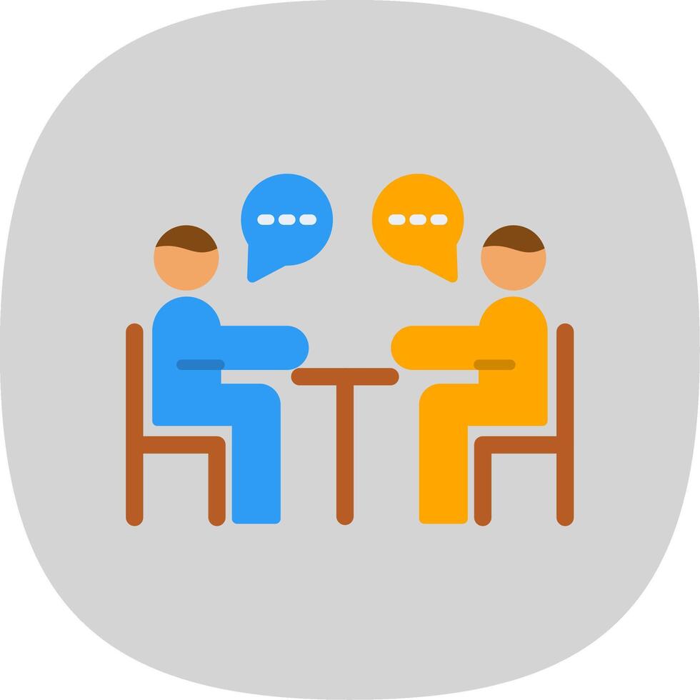 Business Meeting Flat Curve Icon Design vector