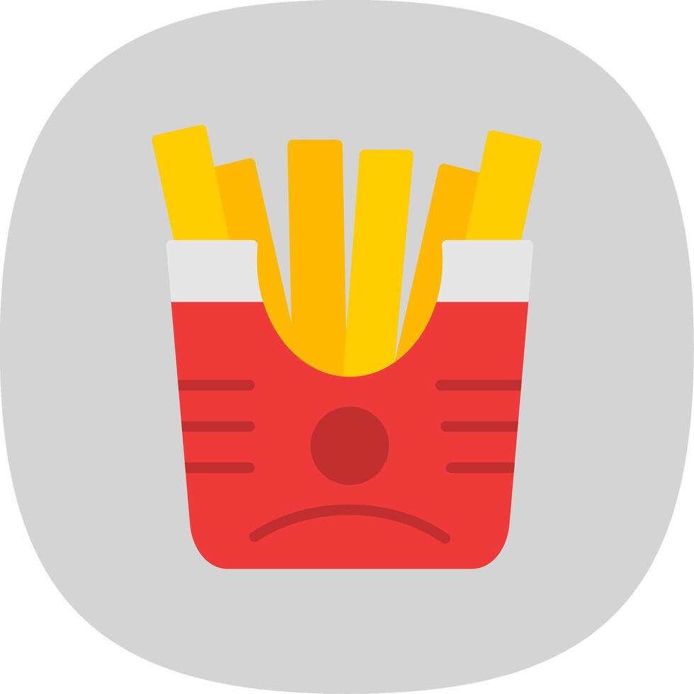 French Fries Flat Curve Icon Design vector