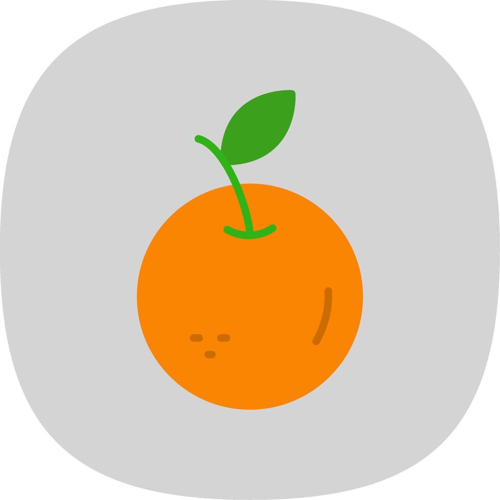 naranja plano curva icono diseño vector