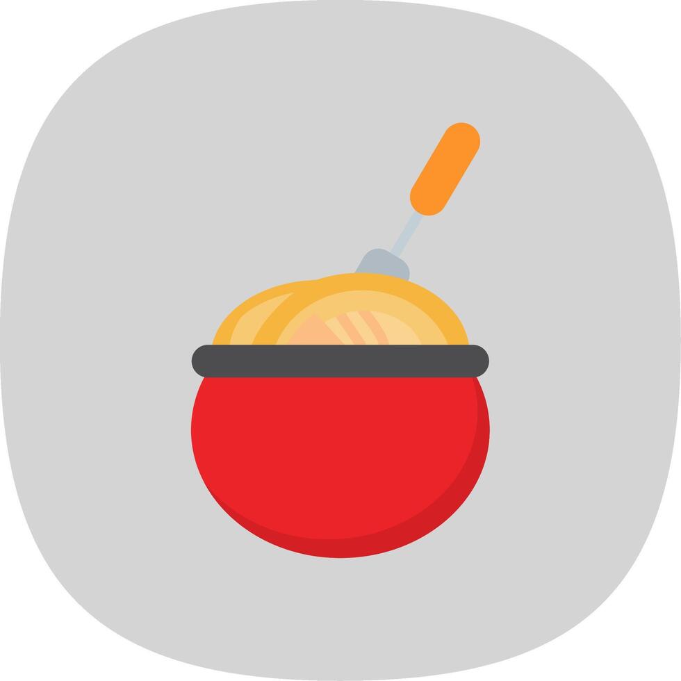 Noddles Flat Curve Icon Design vector