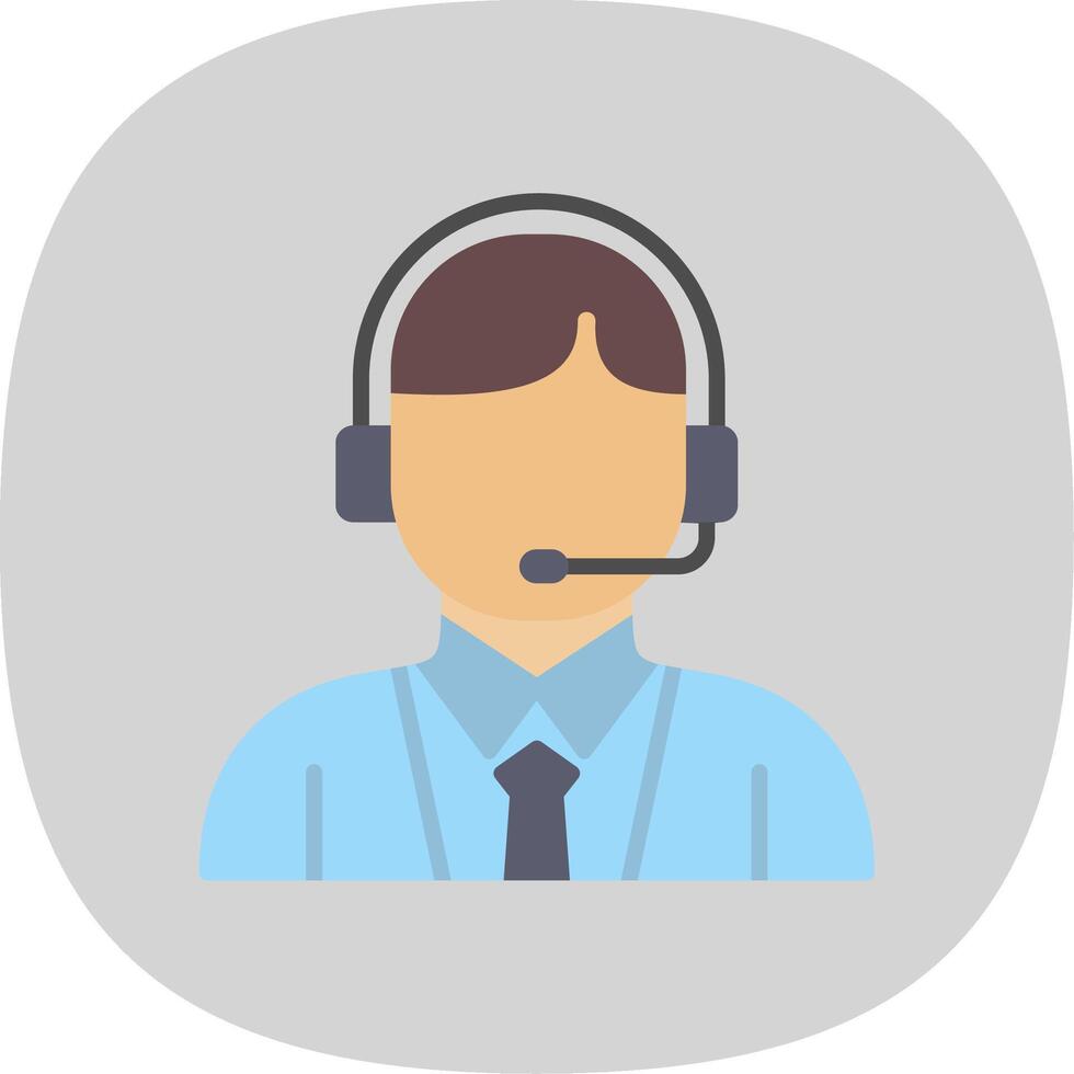 Customer Service Flat Curve Icon Design vector