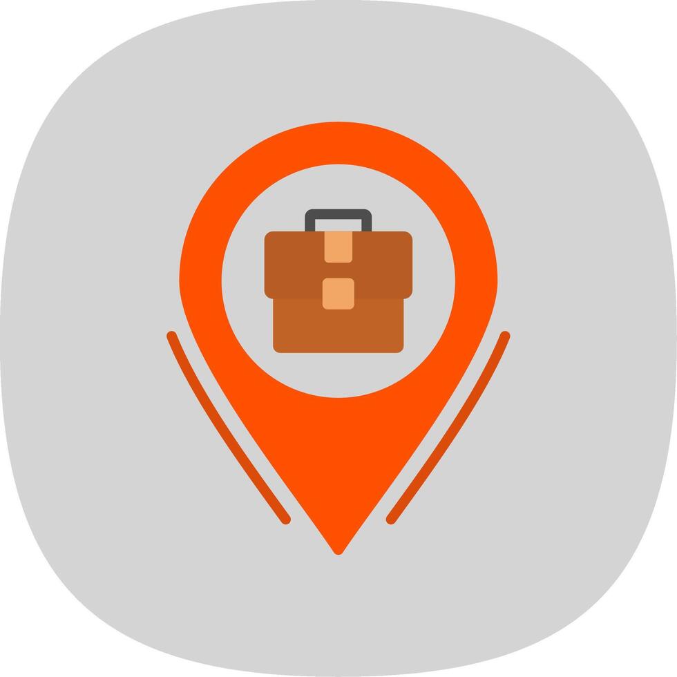 Business Location Flat Curve Icon Design vector