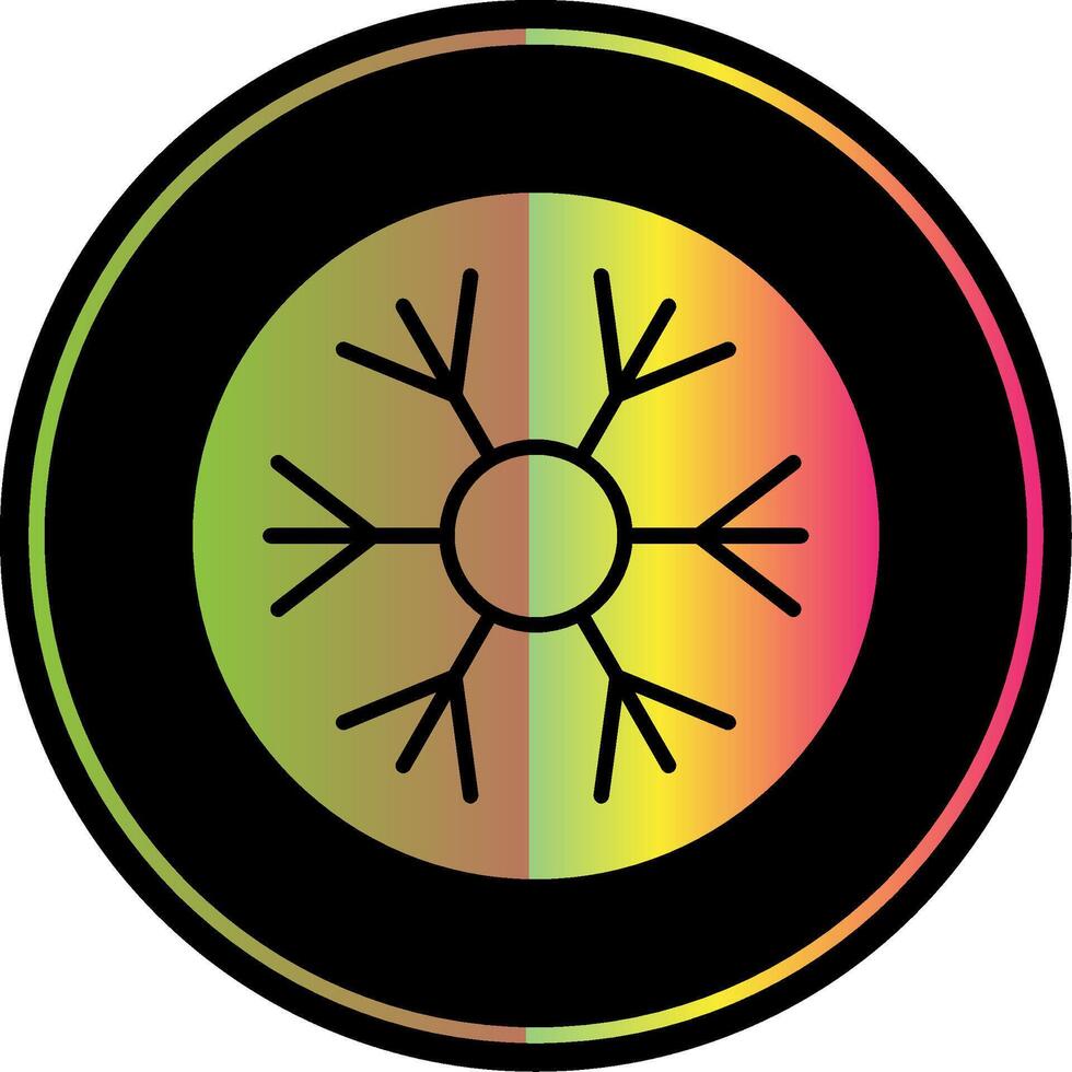 Snowflake Glyph Due Color Icon Design vector
