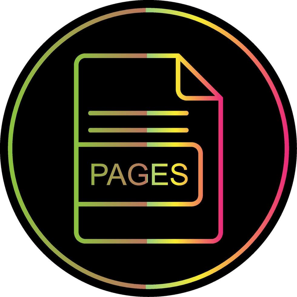PAGES File Format Line Gradient Due Color Icon Design vector