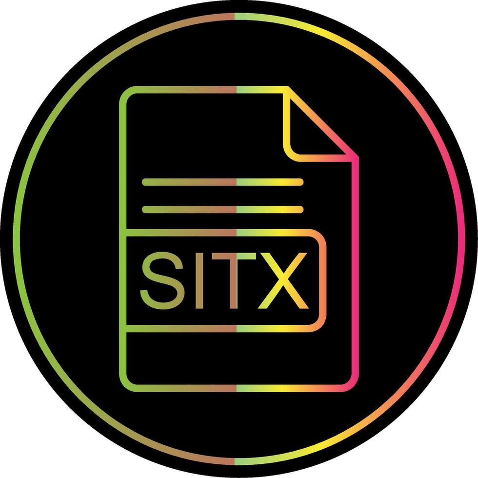 SITX File Format Line Gradient Due Color Icon Design vector