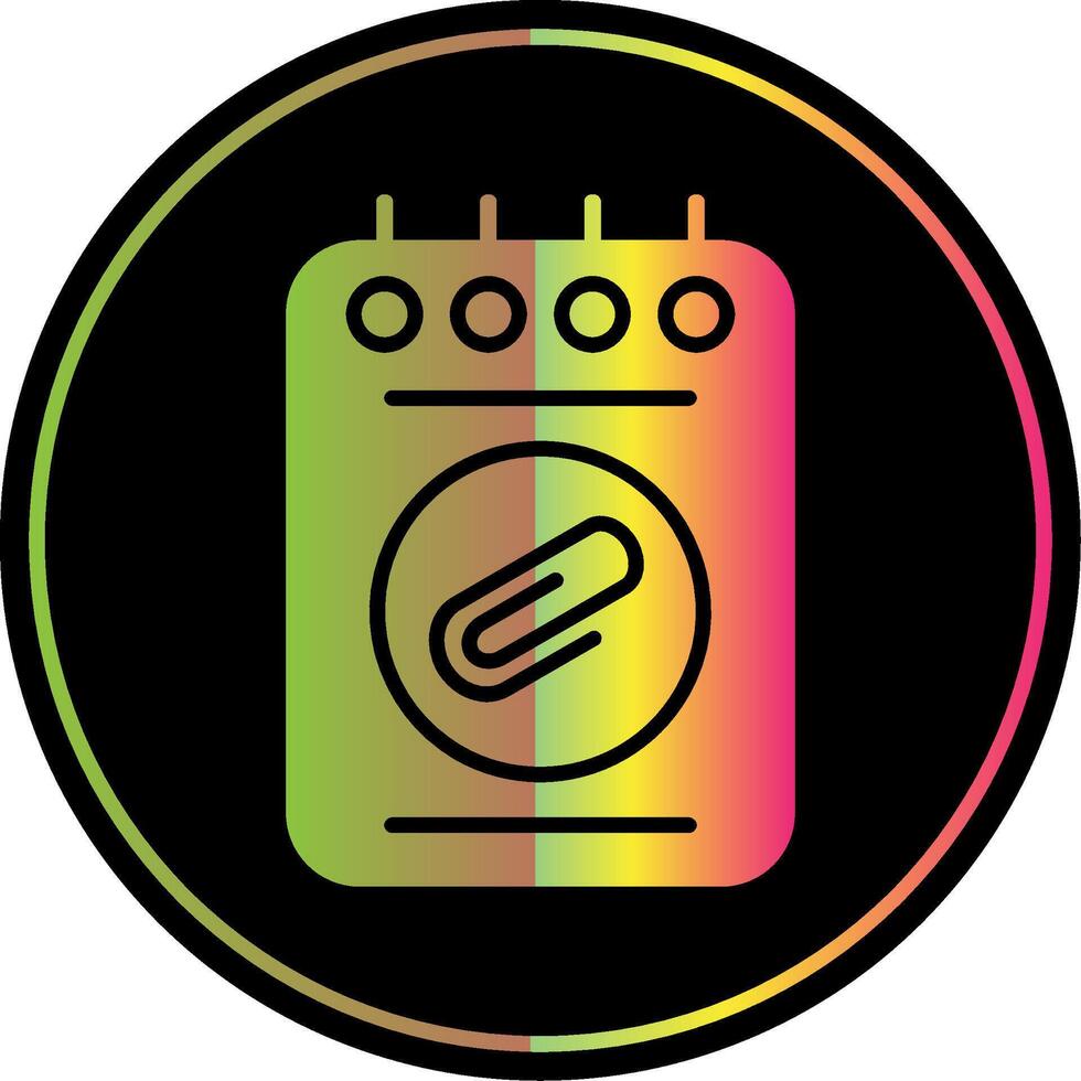 Notes Glyph Due Color Icon Design vector