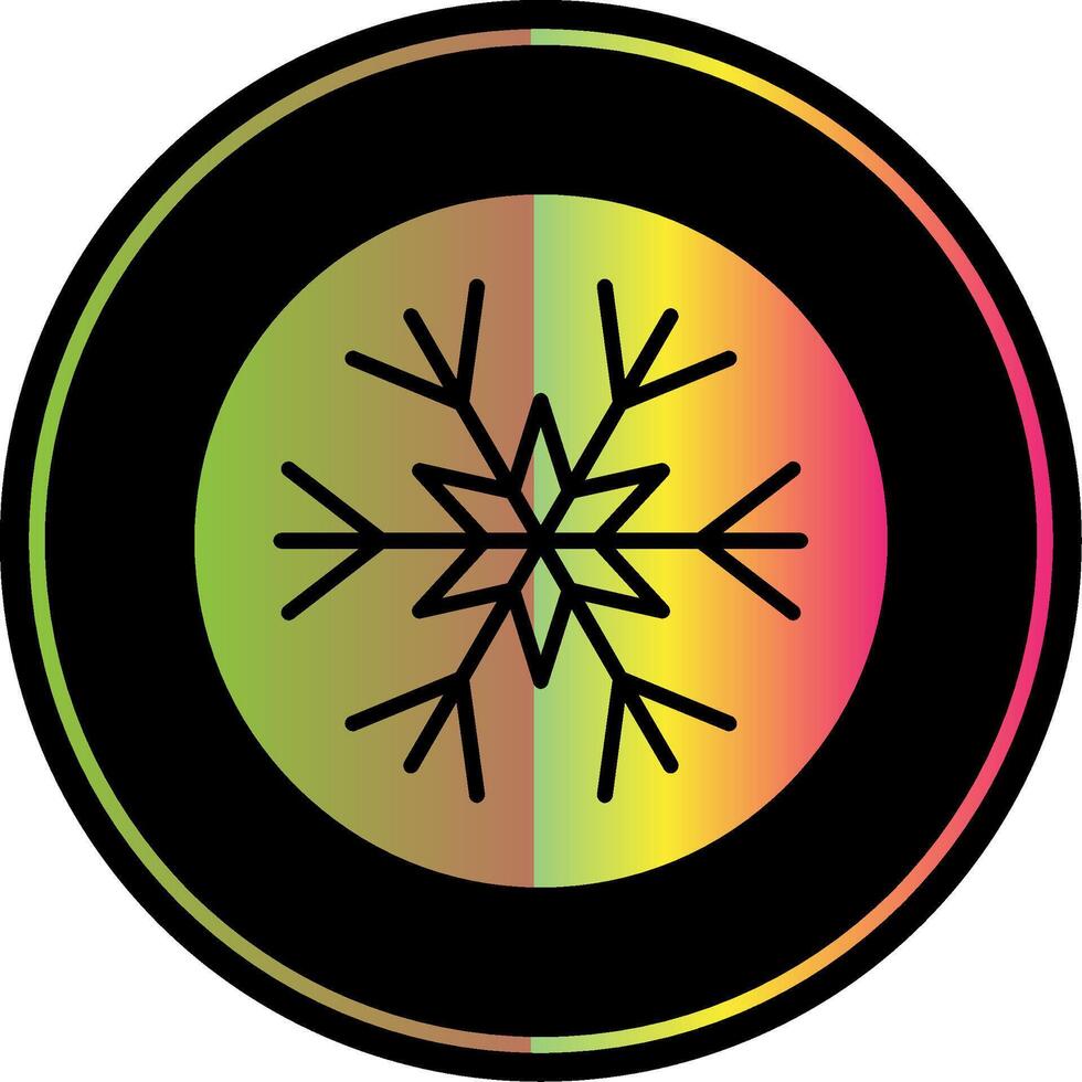 Snowflake Glyph Due Color Icon Design vector