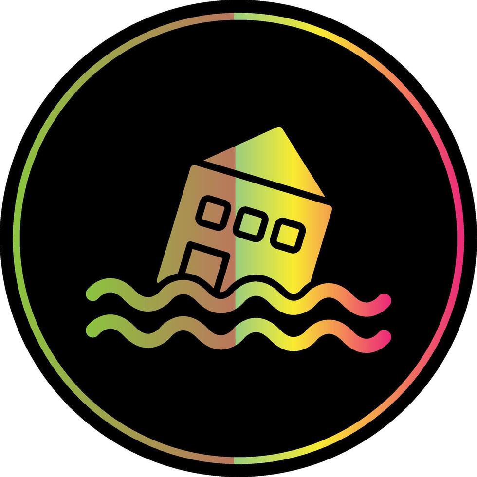 Flood Glyph Due Color Icon Design vector