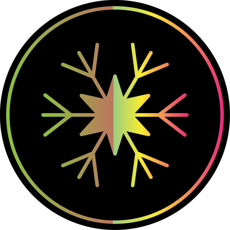 Snowflake Glyph Due Color Icon Design vector